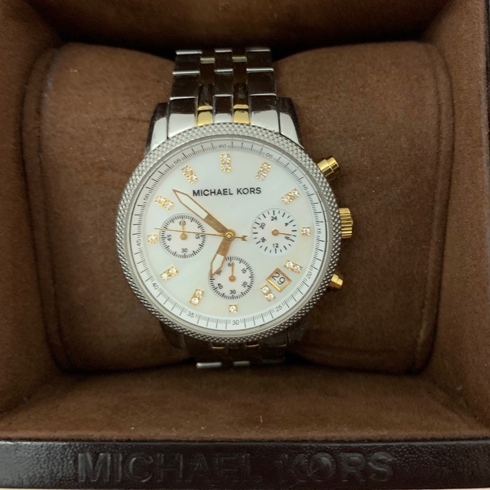 Micheal Kors Silver and Gold Watch